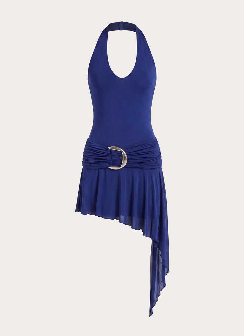 Nilima Halter Mini Dress - Blue