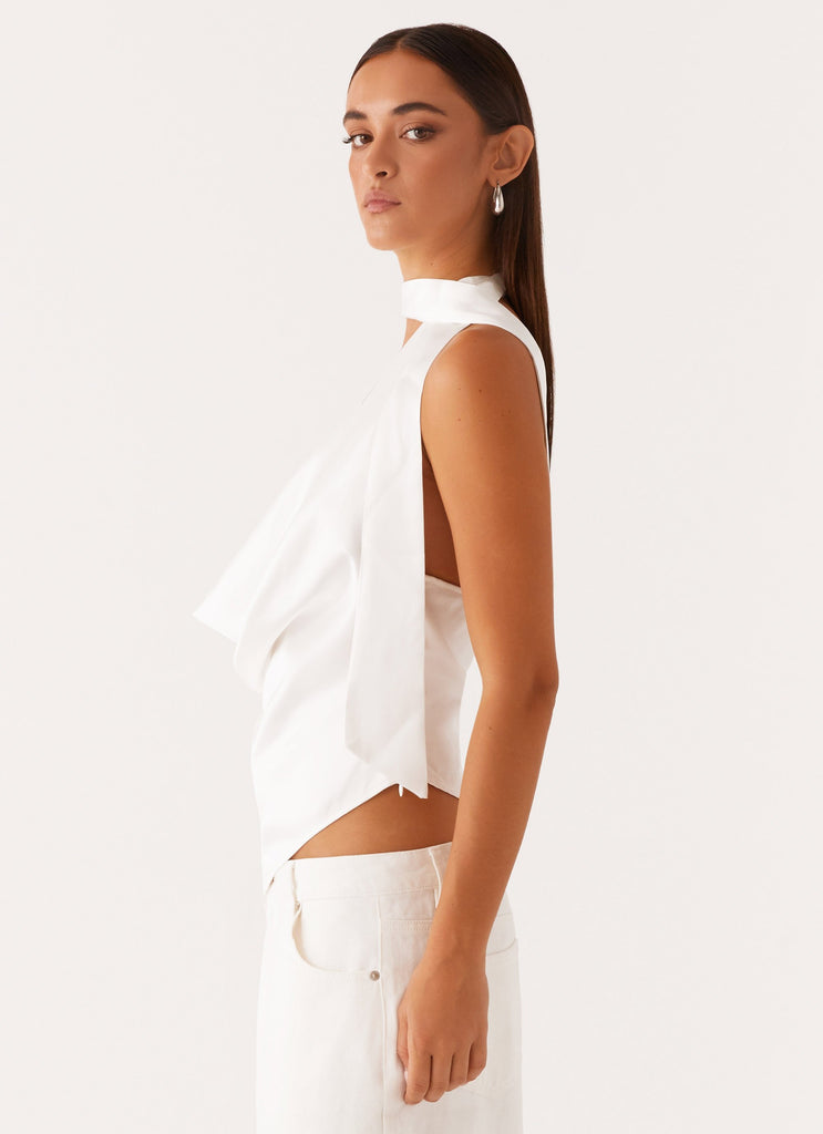 Halter Make A Scarf Into A Shirt Nina Halterneck Scarf Top White