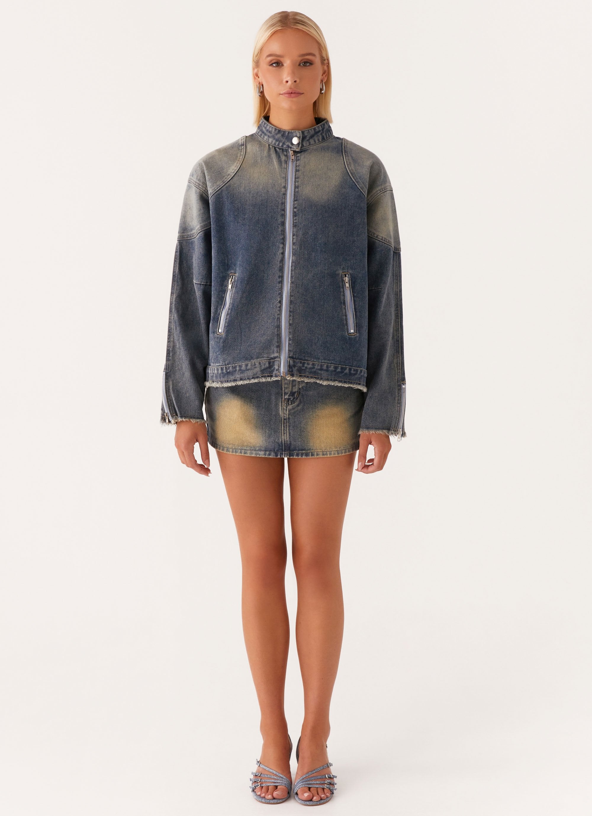 Not Like Us Denim Mini Skirt - Vintage