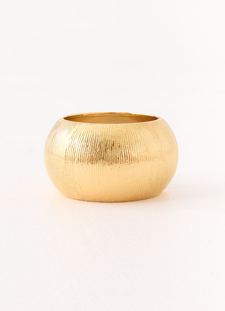 Obsidian Bangle - Gold