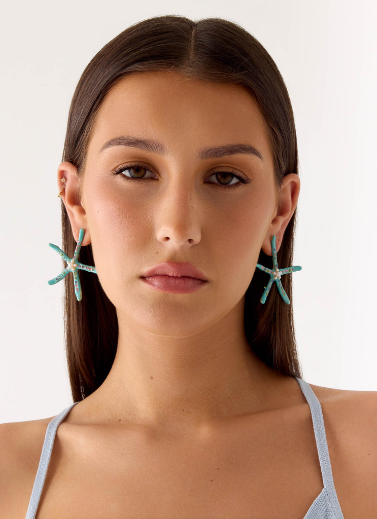 Ocean Glint Earrings - Blue