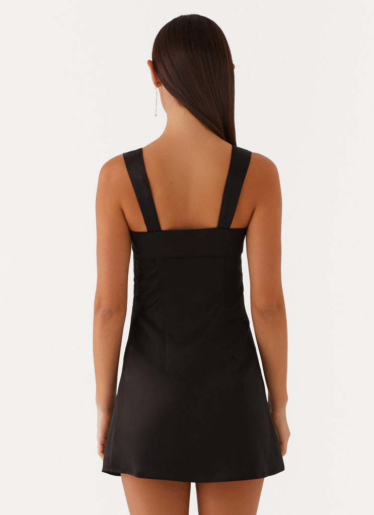 odette satin mini dress black 2408: Odette Mini Dress