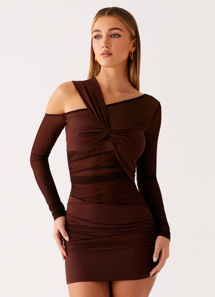 alia mini dress chocolate Sorority Rush Dress | Elisana Mini Dress
