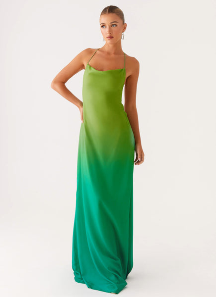 dixie maxi dress green ombre Opposites Attract Hello molly