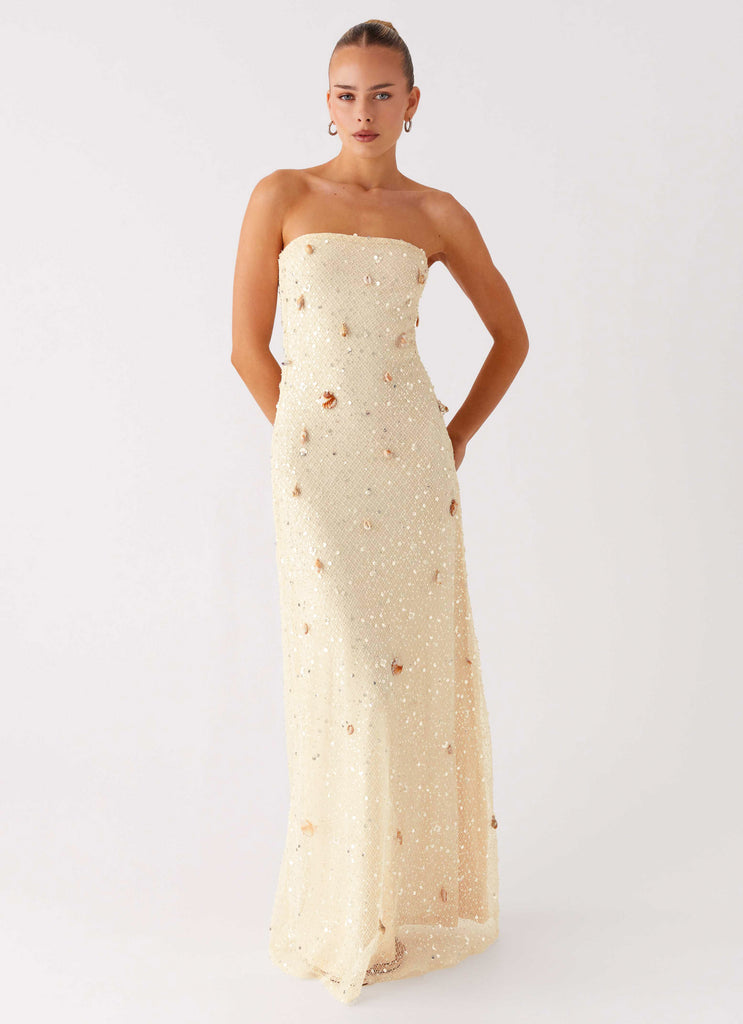 Orelli Shell Sequin Knit Maxi Dress - Ivory