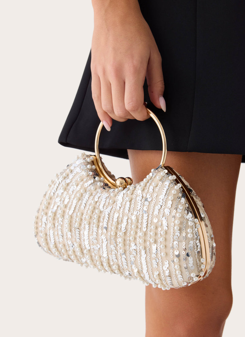 Orina Sequin Handbag - Gold Silver