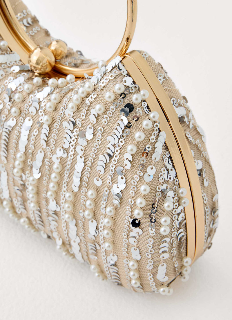 Orina Sequin Handbag - Gold Silver