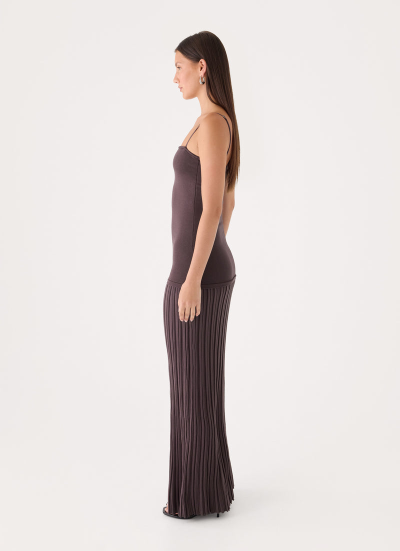 Otillie Knit Maxi Dress - Chocolate