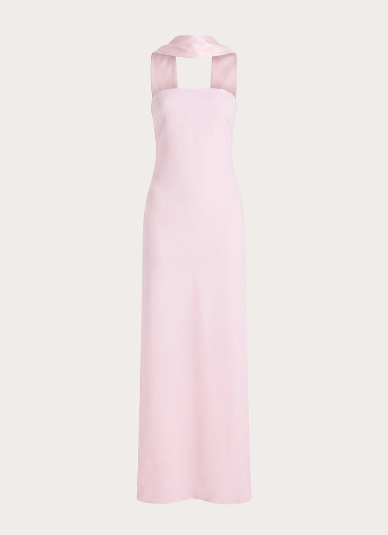 Out All Night Scarf Maxi Dress - Soft Pink