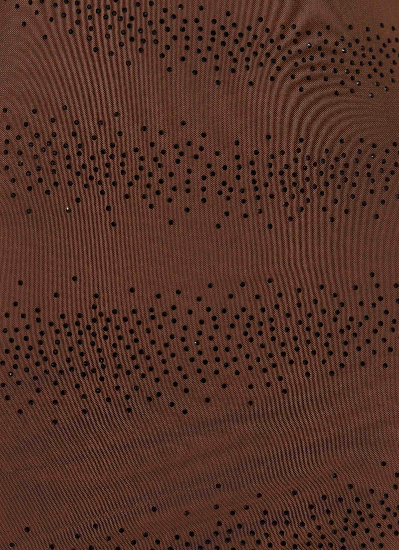 Paloma Days Beaded Scarf Mini Dress - Chocolate