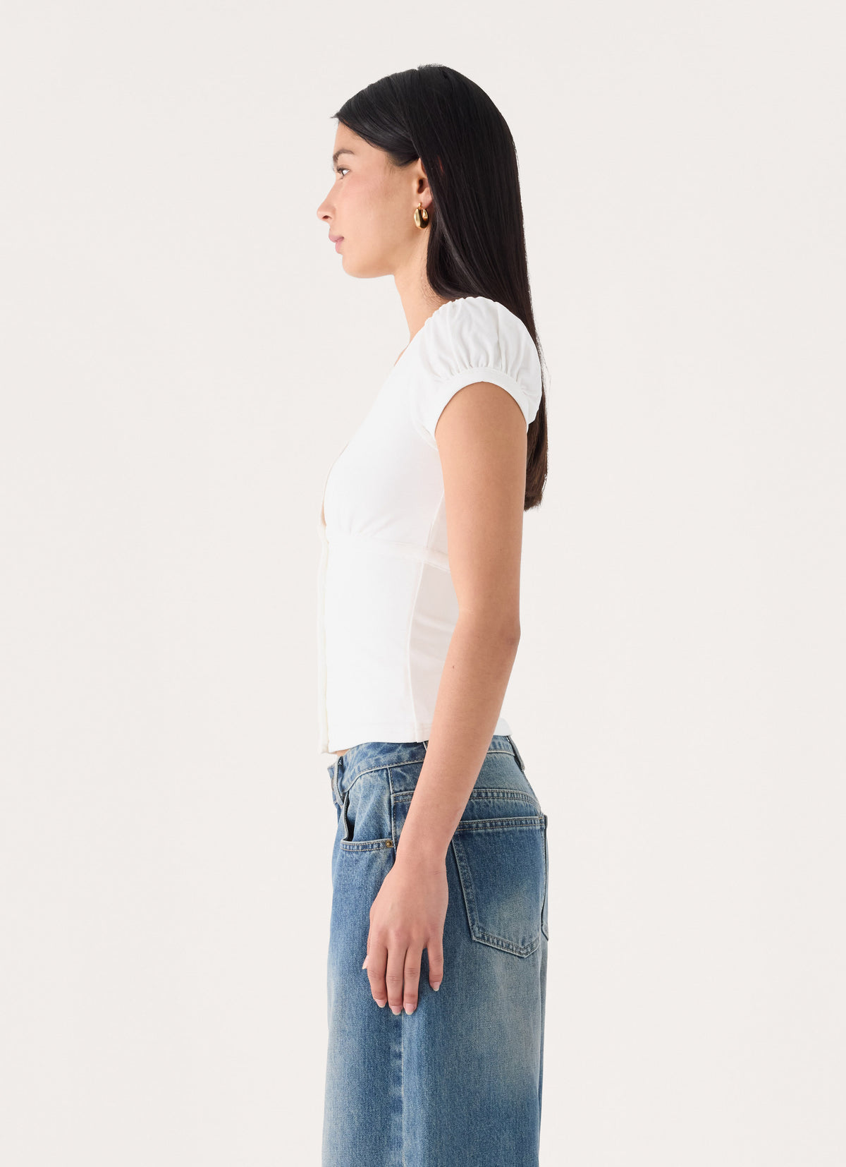 Panasi Button Up Top - White