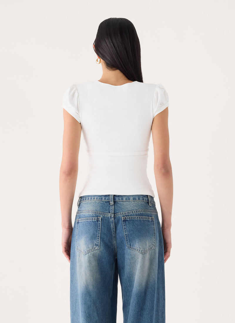 Panasi Button Up Top - White