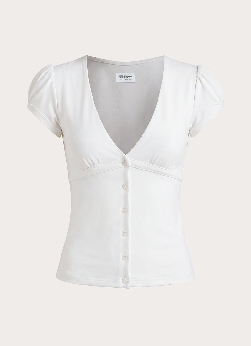 Panasi Button Up Top - White