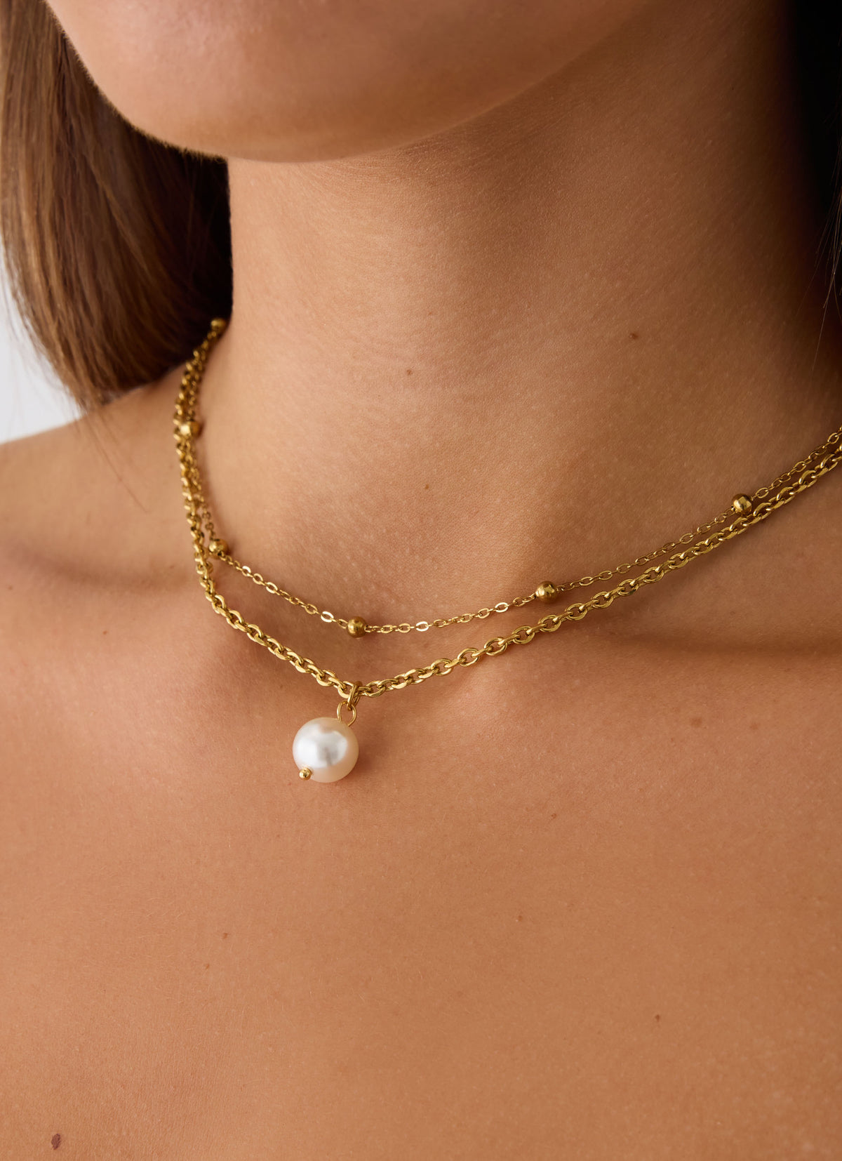 Paradise Hour Necklace - Gold Pearl