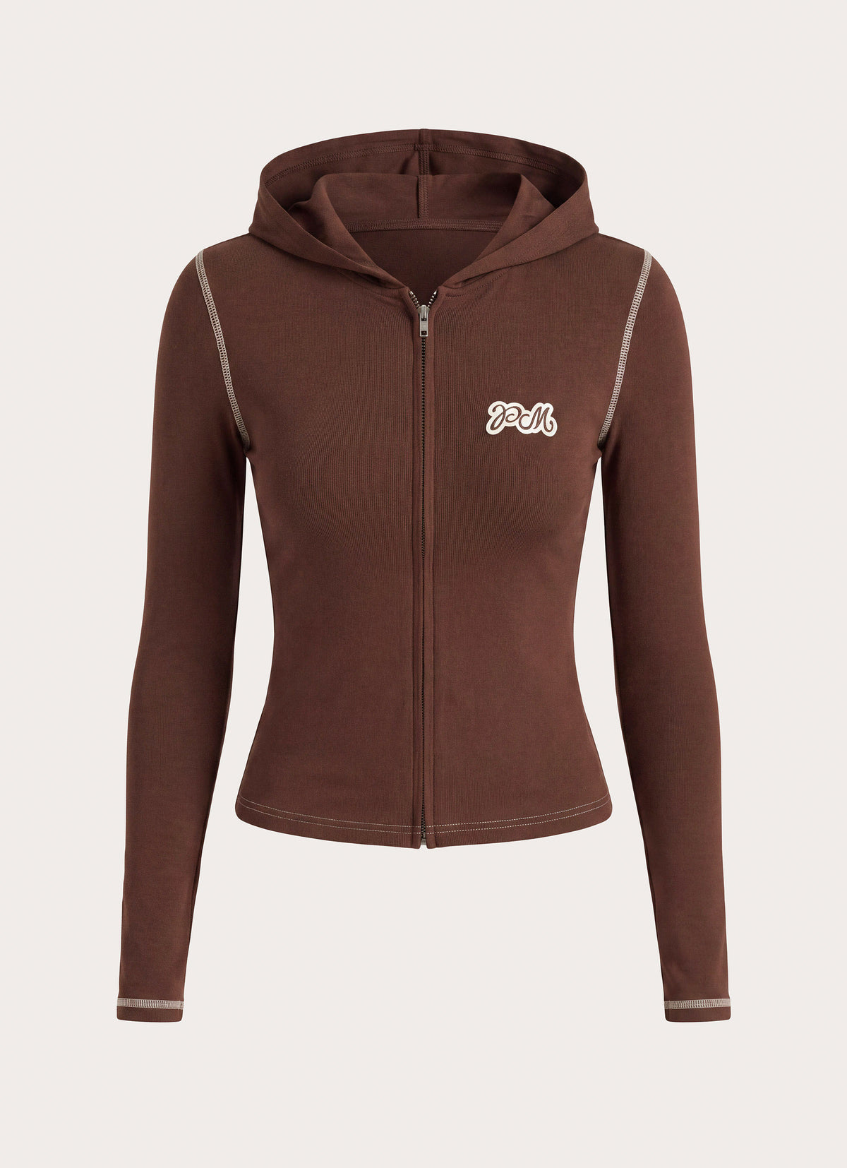 Paris Zip Up Hoodie - Chocolate