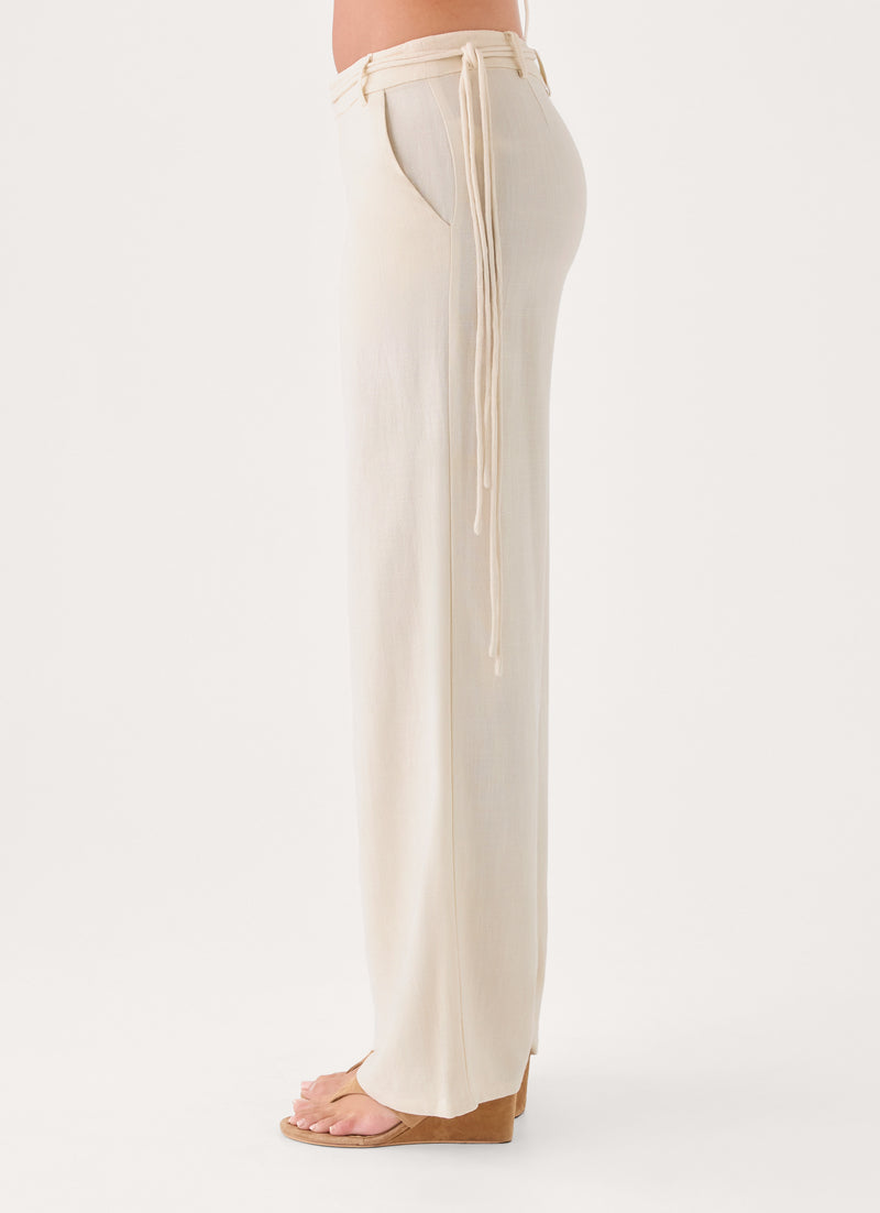Pearl Coast Linen Pant - Ivory