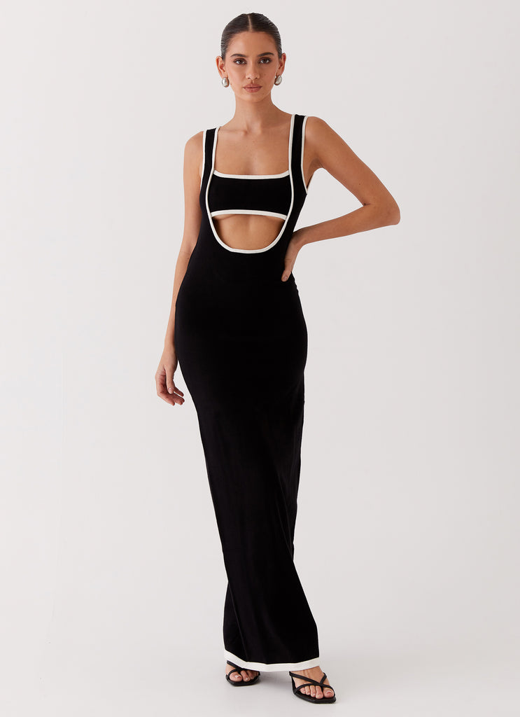 Lost In Paris Knit Maxi Dress - Black Peppermayo Lost In Paris Knit Maxi Dress - Black Peppermayo