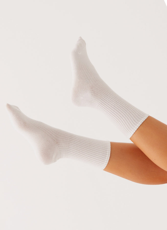Ludde Ankle Socks - White