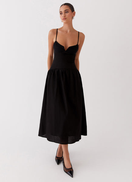新品未使用】saten summer dress black /pois