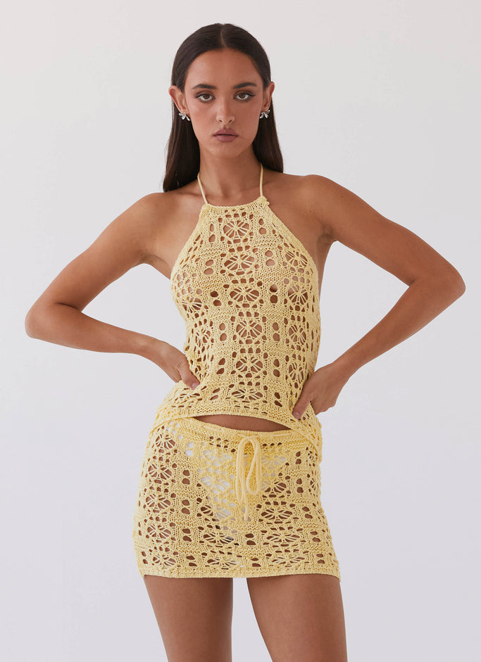 Mazie Crochet Patterend Crop Top — Yellow BoutiqueNew ArrivalsMazie Crochet  Patterend Crop Top