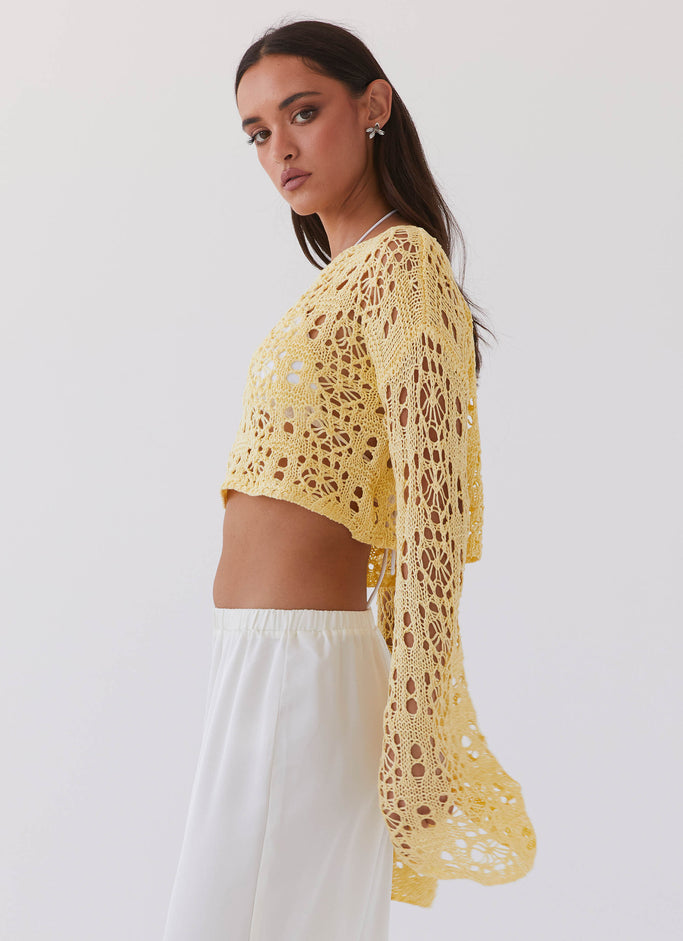 Layla Khaki Long Sleeve Crochet Crop Top – Hey Samy