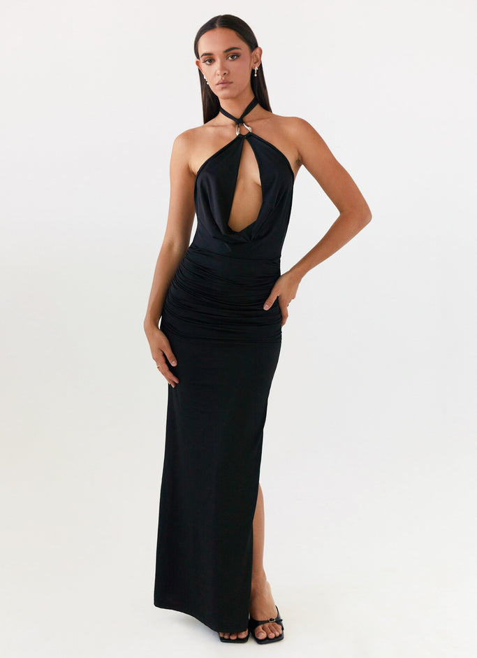 Samara Halterneck Maxi Dress - Black