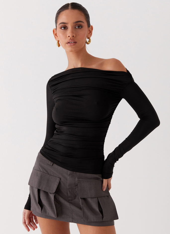 Seraphina Long Sleeve Top - Black