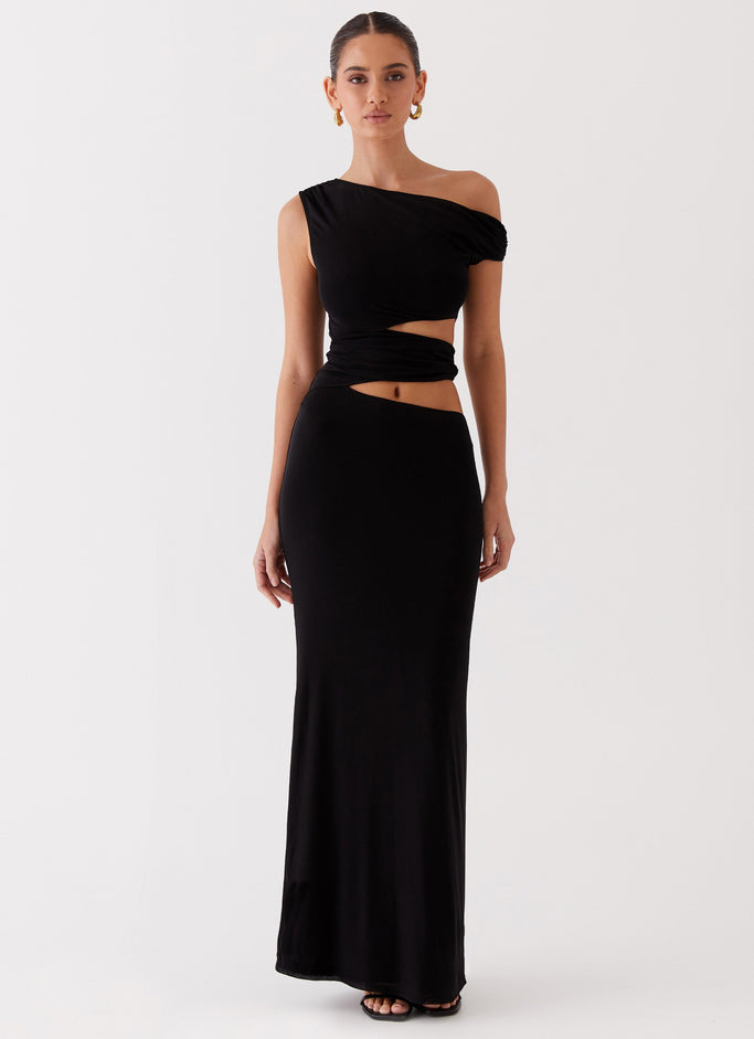 Margot One Shoulder Maxi Dress - Black