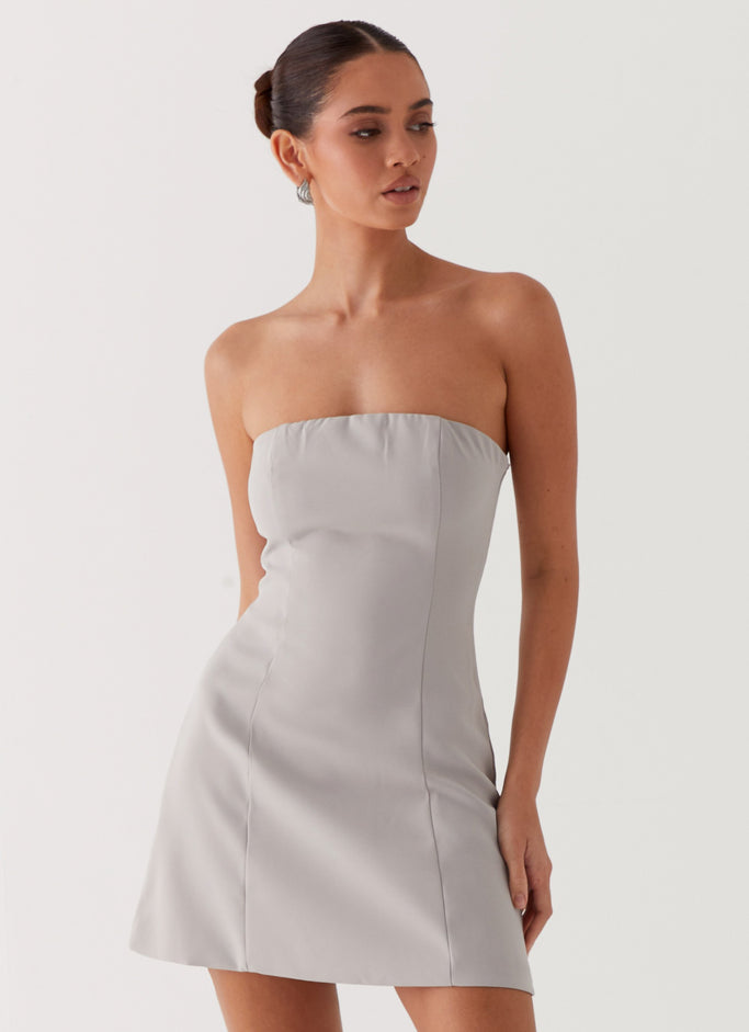 Ayanna Strapless Mini Dress - Grey