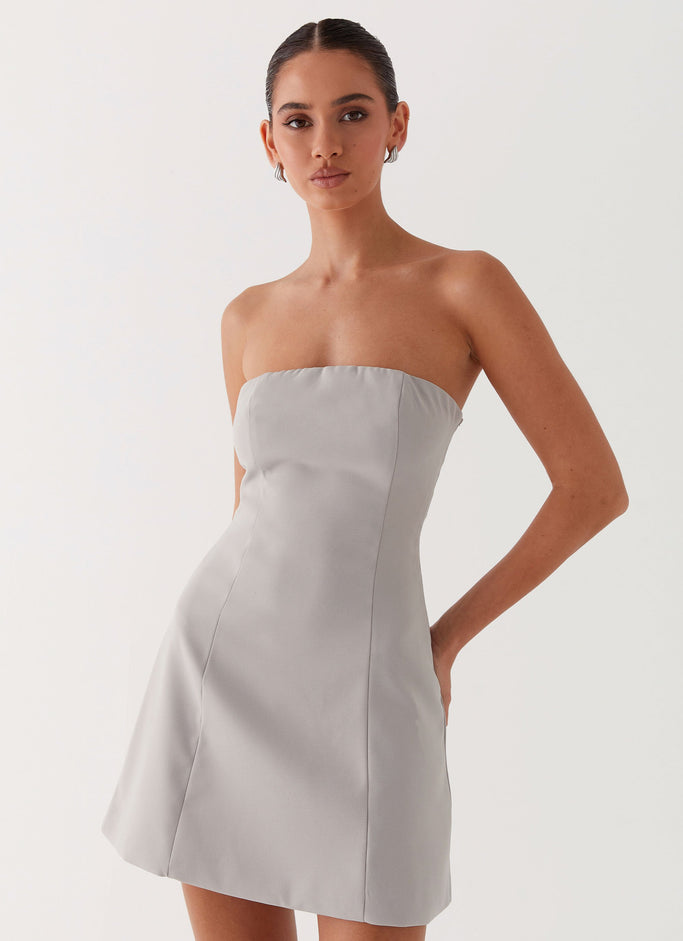 Ayanna Strapless Mini Dress - Grey