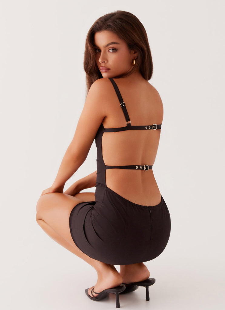 Naomi Backless Mini Dress - Black Peppermayo Naomi Backless Mini Dress - Black Peppermayo
