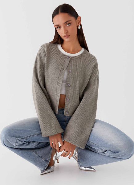 Daphne Knit Cardigan - Light Grey – Peppermayo