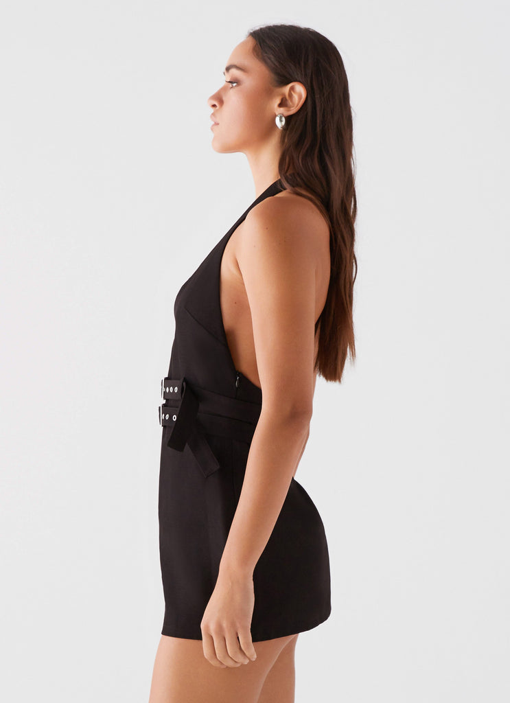 Highway Life Halter Mini Dress - Black Peppermayo Highway Life Halter Mini Dress - Black Peppermayo