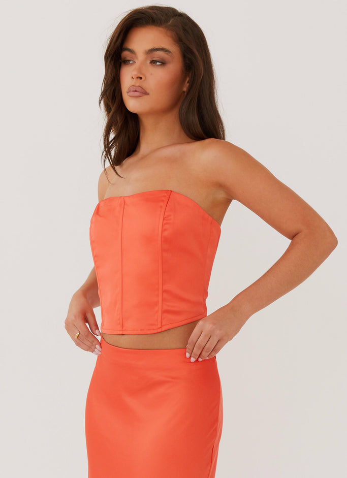 Loved By You Bustier Top - Papaya