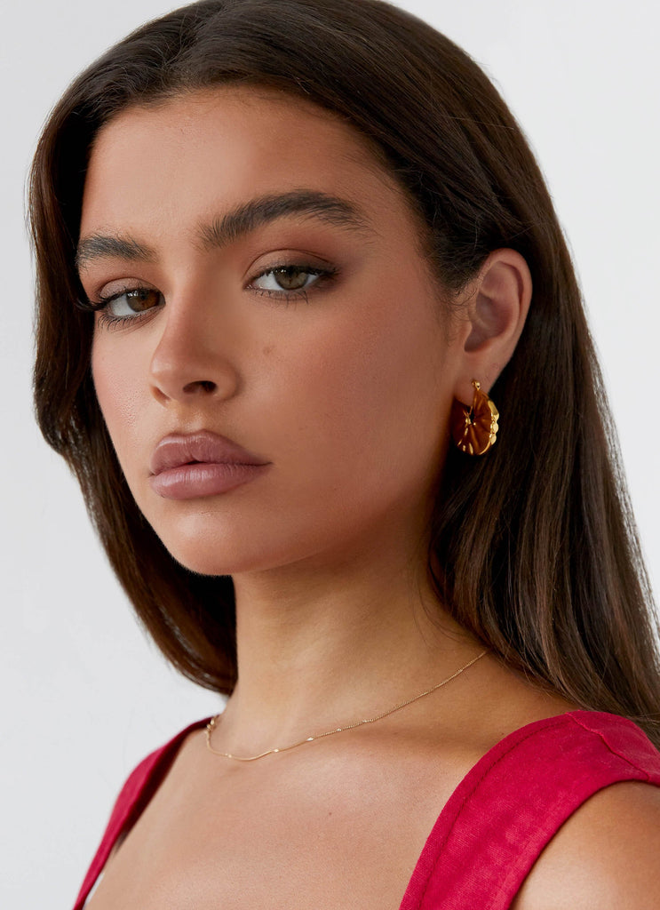 Gilded Chunky Earrings - Gold