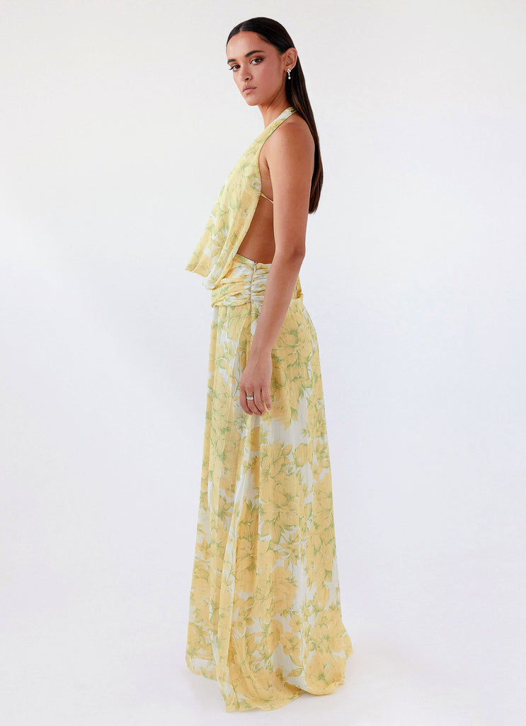 Elysia Chiffon Maxi Dress - Daffodil