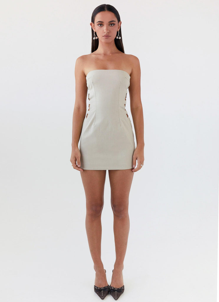 Conceited Strapless Mini Dress - Sand