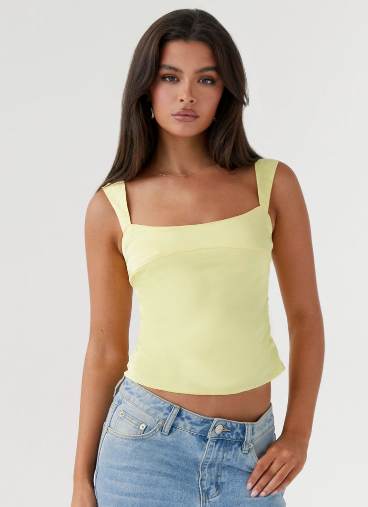 Lylah Satin Top Yellow