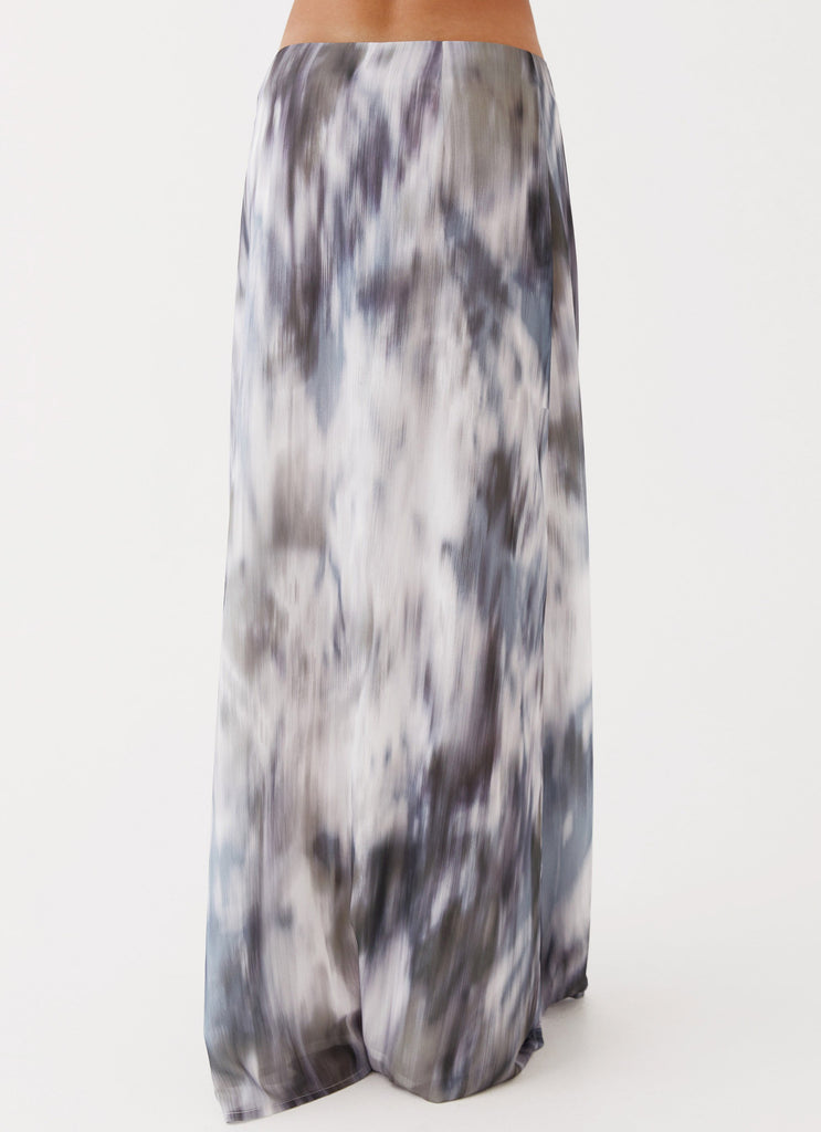 Womens Fight The Feeling Low Rise Maxi Skirt in the colour Gloom in front of a light grey background