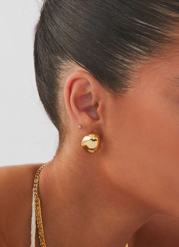 Take A Bow Chunky Earrings - Gold