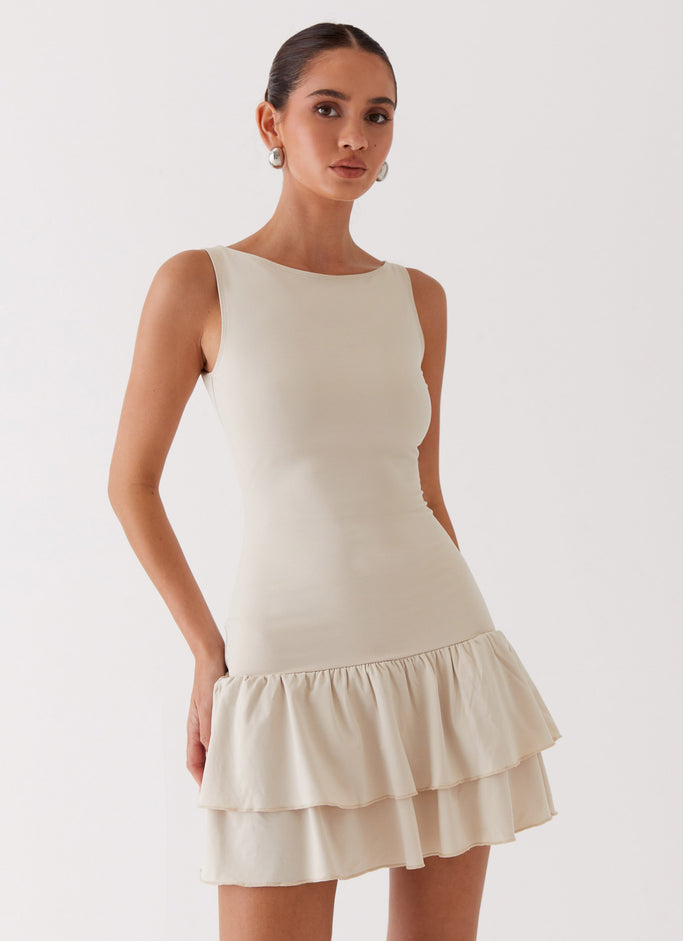 Rhiannon Frill Mini Dress - Ivory