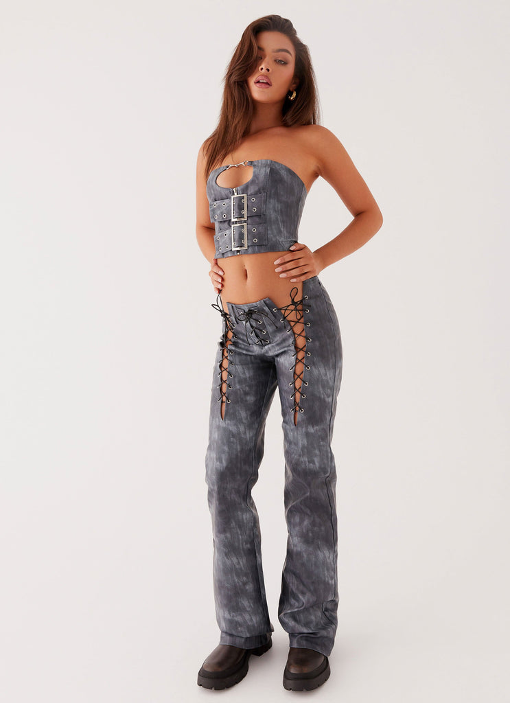 Better When I'm Dancing Lace Up Pants - Graphite â Peppermayo