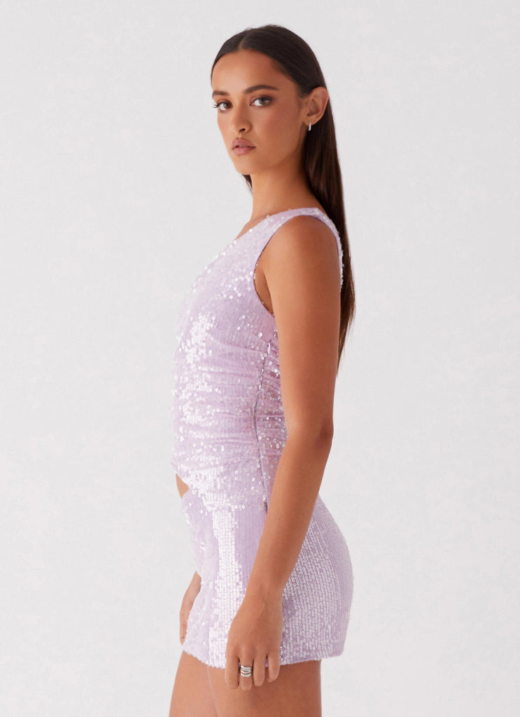 Alannah Sequin Mini Dress - Lilac
