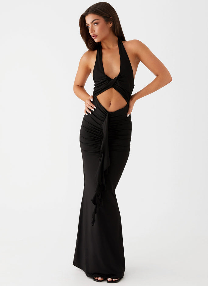 Allanna Frill Maxi Dress - Black