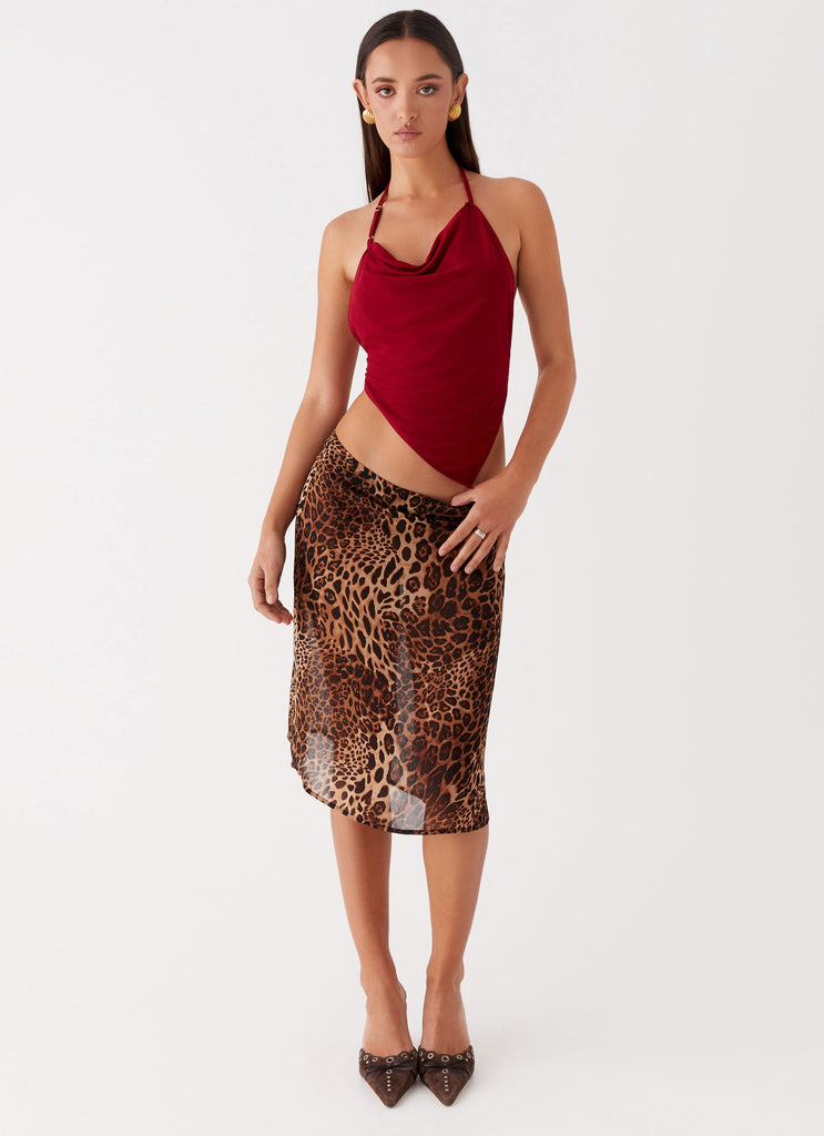 Pencil Skirt Quiz Red Leopard Skirt Wrap Skirt Midi Pencil Skirt