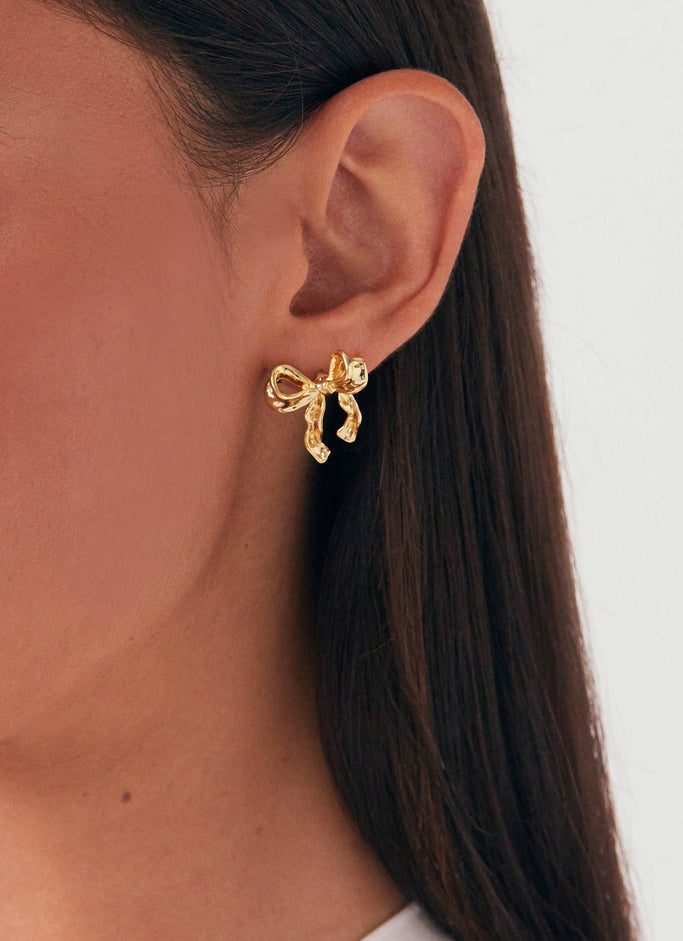 Kindra Mini Bow Earring - Gold
