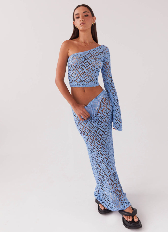 Merliah Crochet Maxi Skirt - Blue