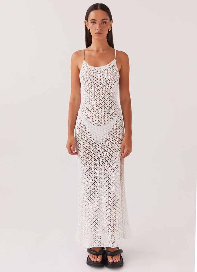 Shellie Crochet Maxi Dress - White