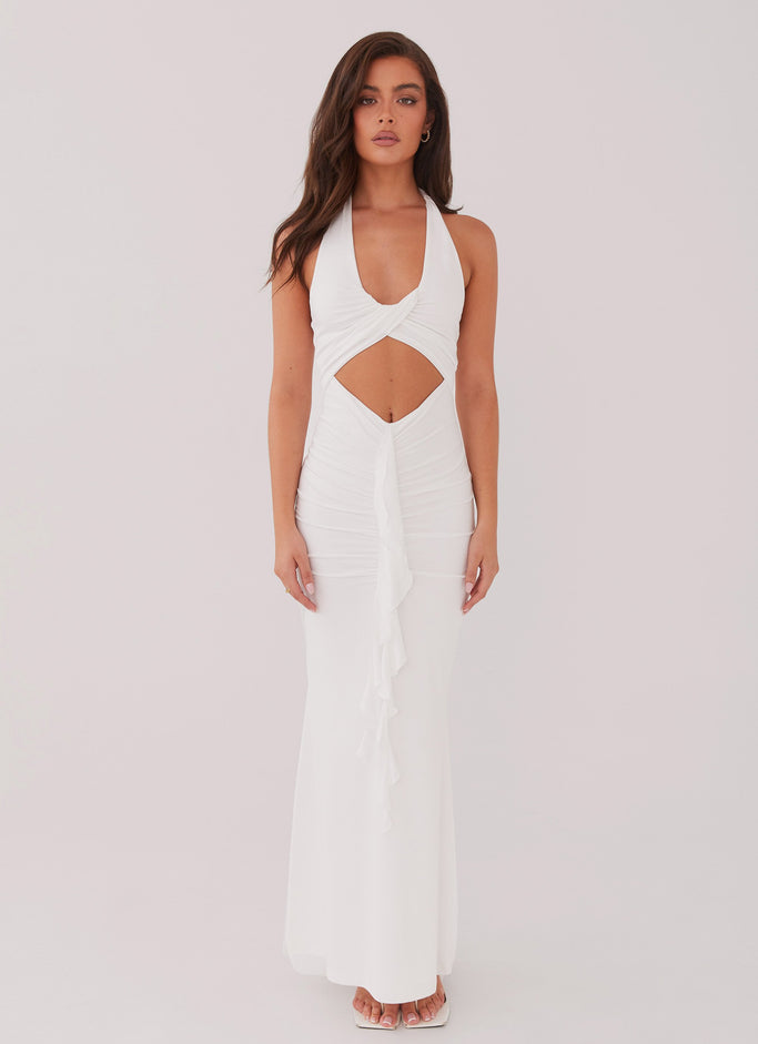 Allanna Frill Maxi Dress - White