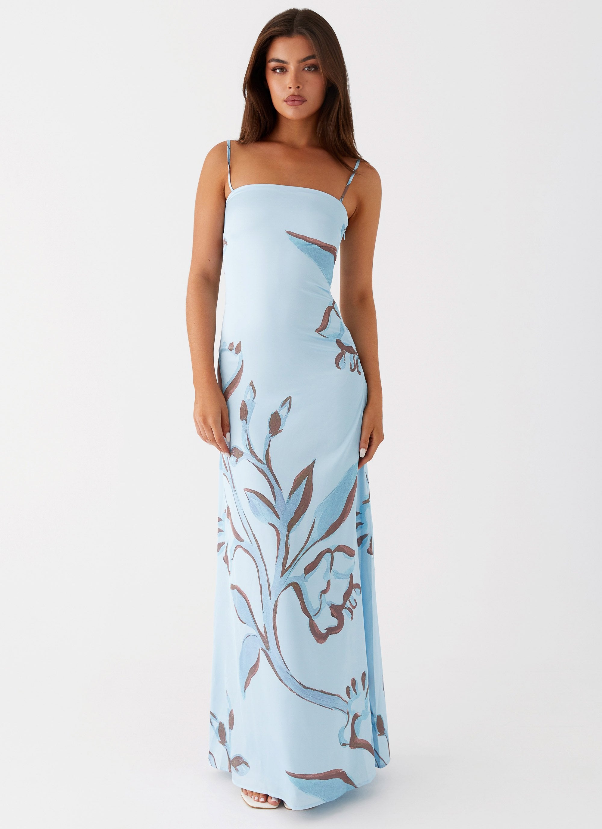Aster Bloom Maxi Dress - Blue Floral – Peppermayo